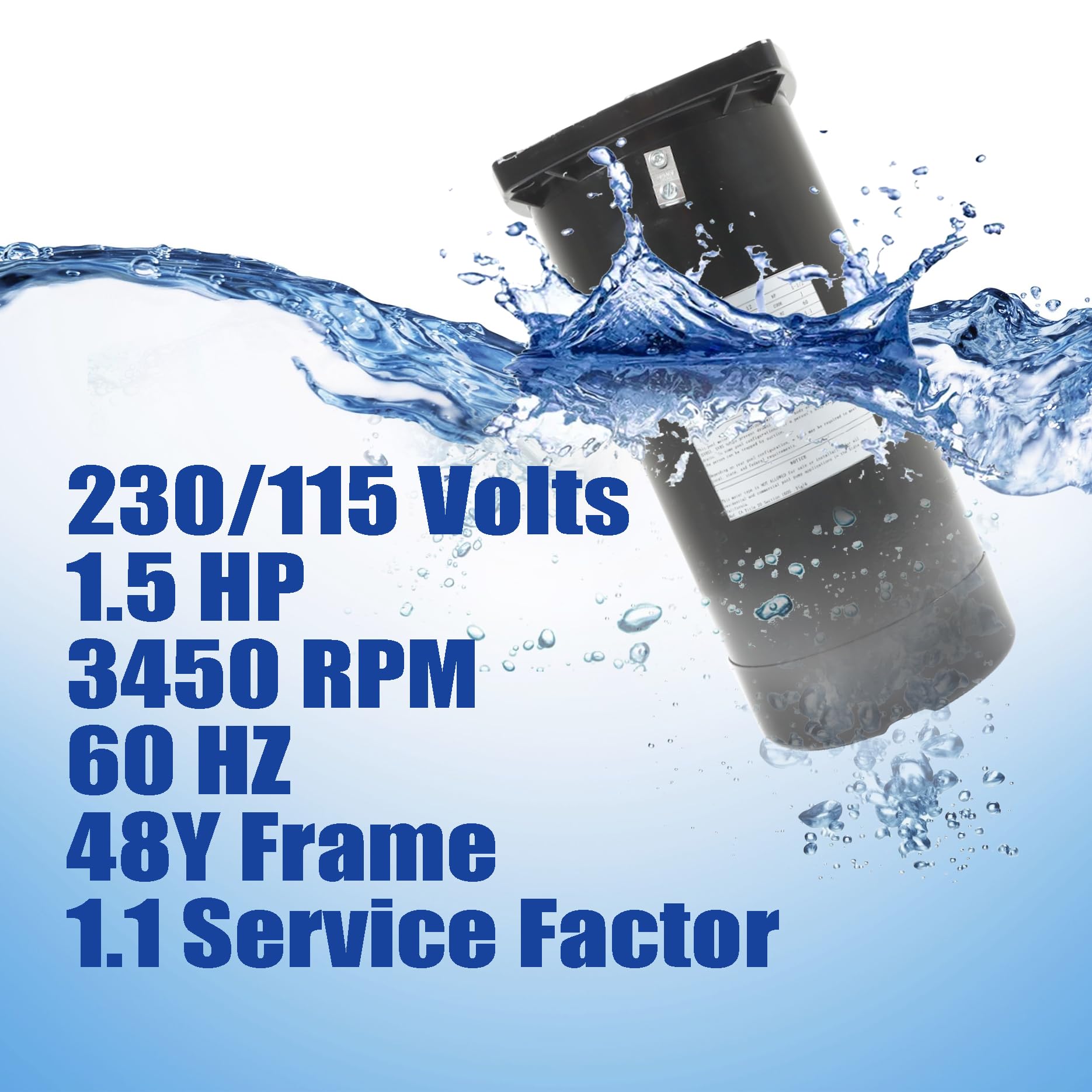 Amazon.com: ASQ165 EUSQ1152 USQ1152 Square Flange Pool Motor, 1.5